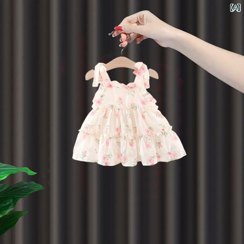 ベビー 女の子 夏 プリンセスドレス かわいい ノースリーブ ワンピース 子供 綿 柔...