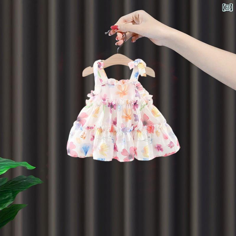 ベビー 女の子 夏 プリンセスドレス かわいい ノースリーブ ワンピース 子供 綿 柔...