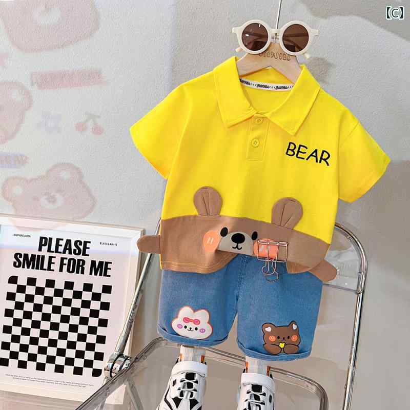 男児 キッズ 男の子 ベビー 夏 春夏 短袖 トップス 短パン セット 綿 コットン 吸...