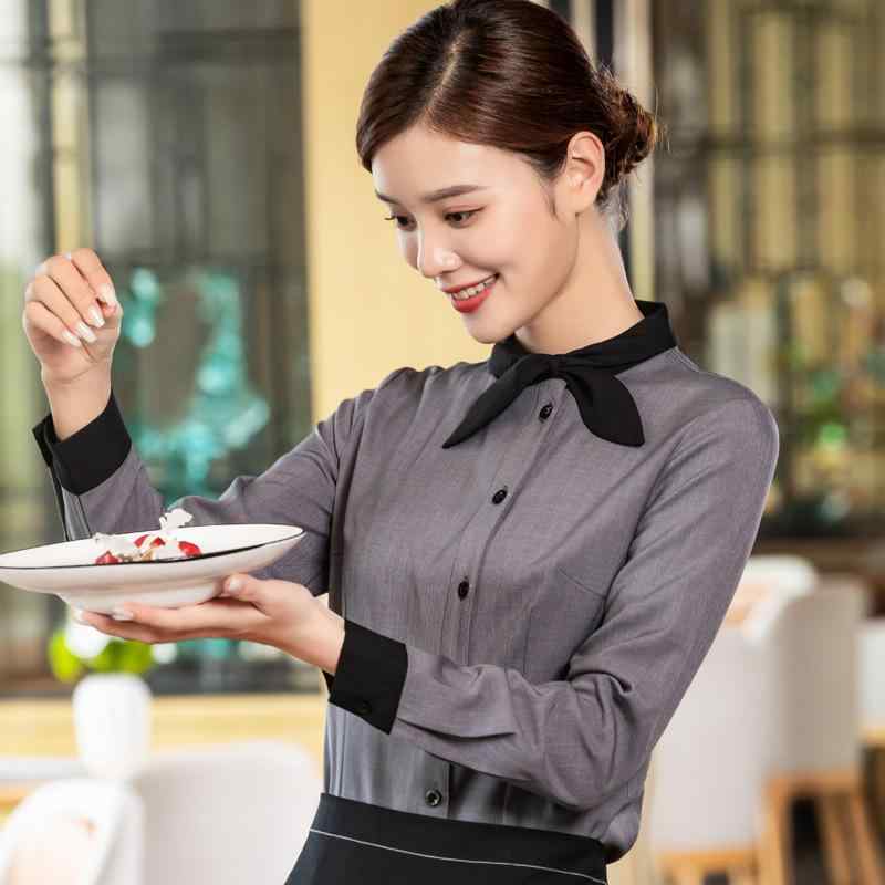 シャツ レディース メンズ 男女兼用 長袖 秋冬春 吸汗速乾 飲食店 ホテル レストラン 居酒屋 カフェ ユニフォーム サ…