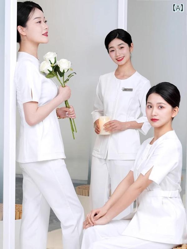 制服 ユニフォーム レディース メンズ 男女兼用 作業服 トップス ロングパンツ セットアップ 吸汗速乾 半袖 七分袖 …
