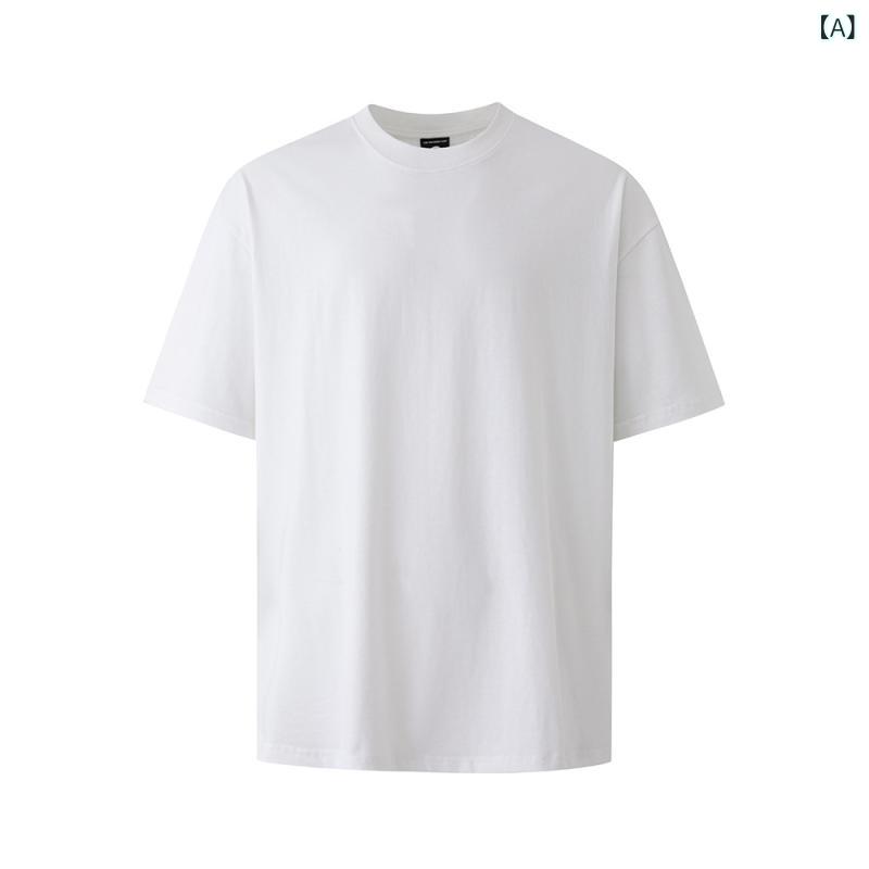 乐天商城 - Tシャツ メンズ 男性用 短袖 丸首 綿100% 接触冷感 夏 春夏 通勤 普段使い 部屋着 軽量 吸湿速乾 切り替え 無地 シンプル ゆったり シルエット ホワイト グレー ブラック ライトブルー ビッグシルエット
