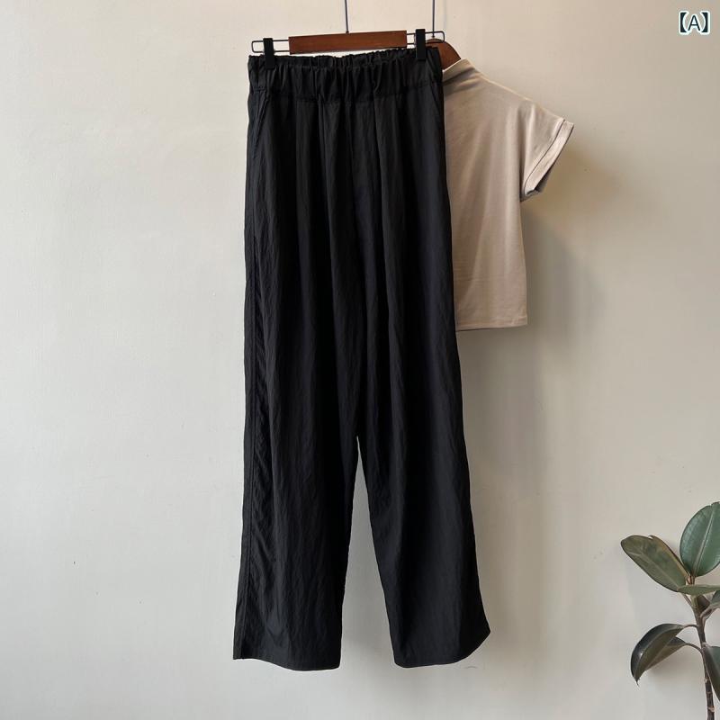 Other - レディース ハーレムパンツ 高腰 ワイドパンツ クロップドパンツ 直筒パンツ ロングパンツ 薄手 プリーツ ゆったり スリム効果 かっこいい 普段使い デイリー カジュアル 日韓スタイル 切り替え 再生繊維 ポリエステル ナイロン カーキ ブラック 春夏
