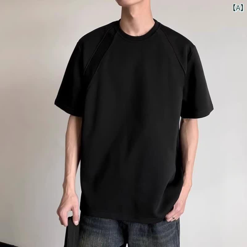 樂天商城 - Tシャツ メンズ 夏 大きいサイズ ゆったり 半袖 丸首 綿混紡 薄手 無地 ブラック グレー 日常 吸湿速乾 接触冷感 部屋着 カジュアル