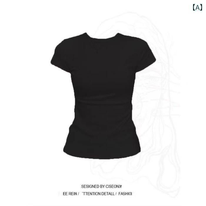 Rakuten - Tシャツ レディース 短袖 春夏 純色 修身 ルーズ トップス ブラック ホワイト ピンク イエロー ライトイエロー ワインレッド ライトブルー 接触冷感 ポリエステル スパンデックス 吸湿速乾 軽量 通勤 普段使い カジュアル