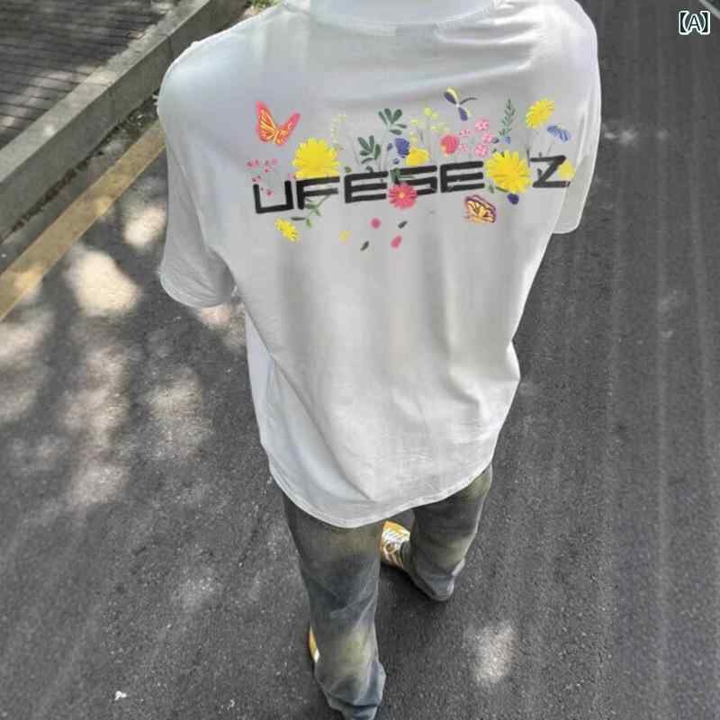 ・カテゴリ: Tシャツ、ベスト・スタイル: カジュアル・デザイン: プルオーバー・ネックライン: クルーネック・袖丈: 半袖・袖タイプ: レギュラー・生地の重さ: 約220g・柄: 植物花卉・デザイン詳細: プリント・加工: プリント、染色・機能: 通気性・着用シーン: 日常・性別: メンズ・カラー展開: ホワイト、ブラック・サイズ展開: M、L、XL、2XL、3XL、4XL、5XL