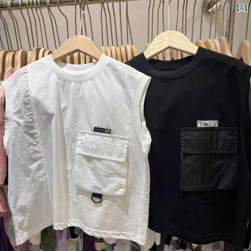 Skirts - 男の子 トップス 無袖 夏 接触冷感 綿 子供服 丸首 防晒 切り替え 丸襟 純色 柔軟素材 白色 ブラック 春夏 普段使い 軽量 通気性 伸縮性 男児 ベビー キッズ