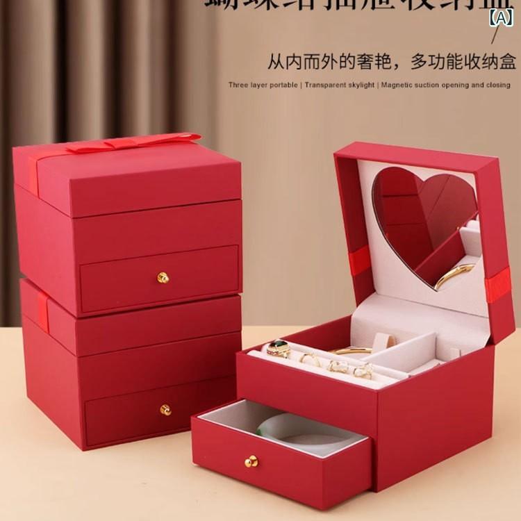 ・素材: 塑料・用途: アクセサリー用梱包・サイズ: 13.5*13.5*10cm・カラー: ゴールド、鳳祥、レッド（文字なし