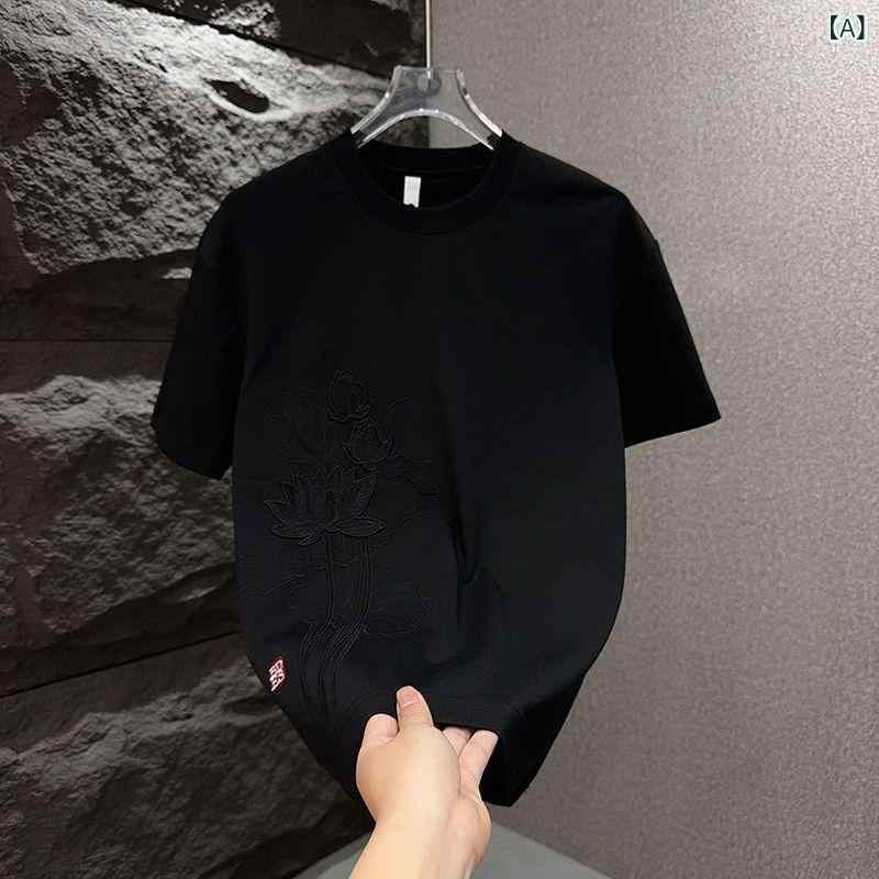 ・カテゴリ: Tシャツ・ベスト・スタイル: きれいめカジュアル・主な素材: ポリエステル91-95%・柄: 無地・フィット: スリムフィット・タイプ: プルオーバー・ネックライン: クルーネック・袖丈: 半袖・袖タイプ: レギュラー・生地の厚さ: 普通・生地重量: 約180-250g・用途: デイリーユース・デザイン詳細: ジャカード・モチーフ: 幾何学模様・加工: 刺繡・カラー展開: ブラック、ホワイト、パープル・サイズ展開: M、L、XL、XXL、XXXL・対象: 若者・対象性別: メンズ