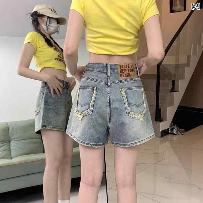 ・カテゴリ: デニムパンツ・スタイル: カジュアル・主な素材: デニム・素材構成: 綿50-70%・: バイカラー・丈: ショート丈・ウエスト: ハイウエスト、ミドルウエスト・厚さ: 薄手・伸縮性: 微ストレッチ・シルエット: ワイド・カラー展開: レトロカラー・サイズ展開: XS, S, M, L, XL, 2XL, 3XL