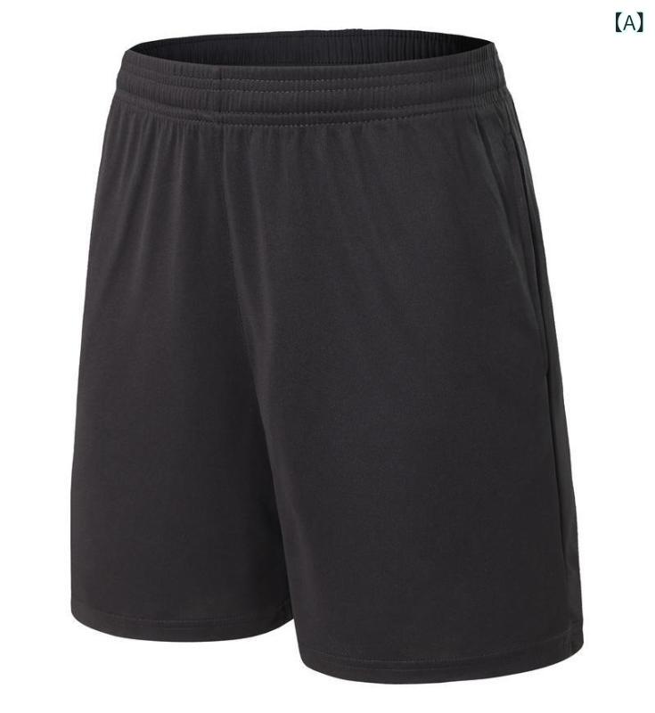 Men'S Wear - メンズ ショーツ 七分 ハーフパンツ 速乾 透気 メッシュ ポリエステル 接触冷感 中腰 タイトフィット バスケ ランニング フィットネス トレーニング 夏 ブラック レッド ブルー 運動 スポーツ アクティブウェア