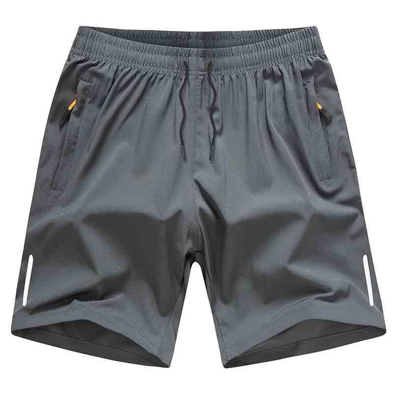Sportswear - メンズ ハーフパンツ 夏 接触冷感 速乾 ポリエステル ジップ ワイド ルーズ 直筒 運動 ランニング フィットネス ジム 深灰 ブラック ネイビー 中腰 大きいサイズ 軽量 通気性 吸湿 普段使い カジュアル