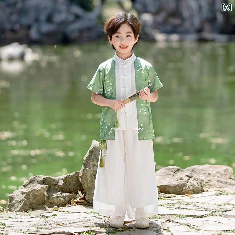 ・柄: 花柄・インナータイプ: 中綿インナー・生地加工: ソフト加工・デザイン要素: セットアップ、田園風、可愛い、バイカラー、プリンセス、キャンディ・安全基準: B類・対象性別: ユニセックス・素材: ポリエステル 95%・スタイル: チャイナ風・生地の厚さ: 普通・カラー展開: 男児用（巾着袋付き）、女児用（ペンダント付き）・サイズ展開: 身長80-90cm推奨、身長90-100cm推奨、身長100-110cm推奨、身長110-120cm推奨、身長120-130cm推奨、身長130-140cm推奨、身長140-150cm推奨、身長150-160cm推奨、身長160-170cm推奨、身長170-180cm推奨・デザイン: 唐装・対象年齢: 3〜8歳（身長100〜140cm）・カテゴリ: 子供用旗袍・唐装・民族衣装