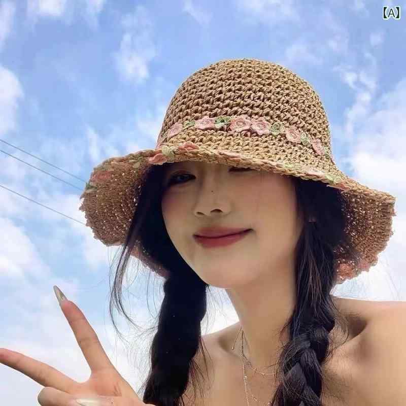 ・カテゴリ: ストローハット・人気要素: 花柄・帽子のトップスタイル: ラウンドトップ・つばのスタイル: ワイドブリム・カラー展開: カーキピンク、カーキブルー、オフホワイトピンク、オフホワイトブルー、レースフィッシャーマン-オフホワイト、レースフィッシャーマン-カーキ、SPORT-ブラック・機能: 紫外線対策、通気性、防風、日よけ、耐熱、防虫・主な素材: ポリエステル・主な素材含有量: 31%〜50%・スタイル: カートゥーン、田園風・スタイル分類: フレッシュスイート・加工方法: 手刺繍、機械刺繍、粗編み・人気要素分類: 植物花卉