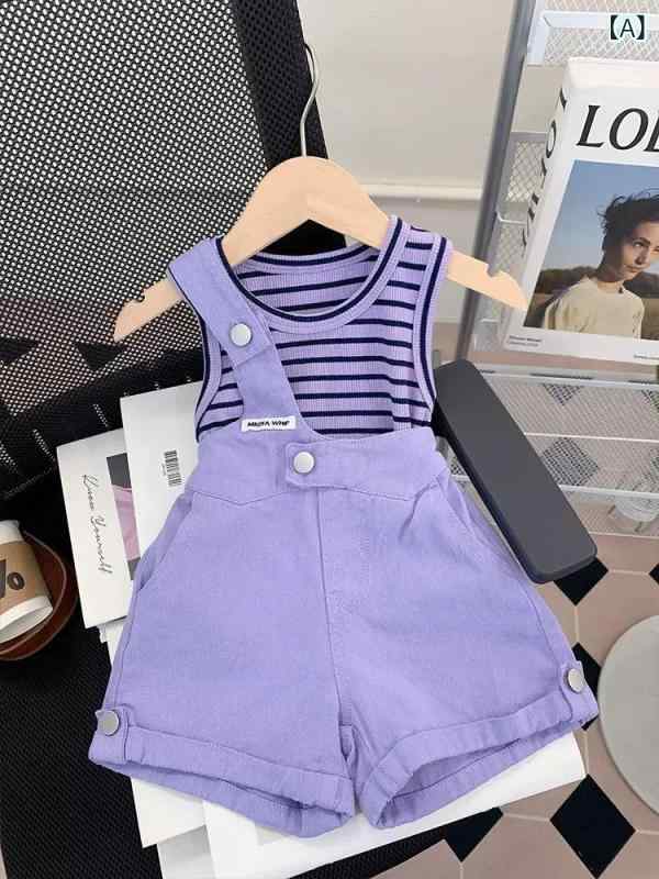 女児 キッズ 女の子 夏季 夏 子供服 背広ズボン 背広短パン 無袖 トップス タンク...