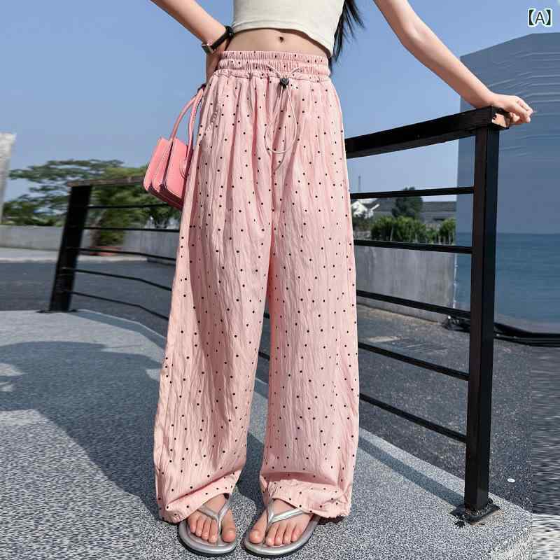 乐天商城 - キッズ 女の子 夏 ロングパンツ 接触冷感 涤纶 ピンク カラーブラック カーキ 中腰 ストレート ワイドレッグ 伸縮性 吸湿速乾 軽量 柔らかい 普段使い ユニセックス 大きめサイズ 運動 ミドルトング カジュアル 直筒 スポーツ