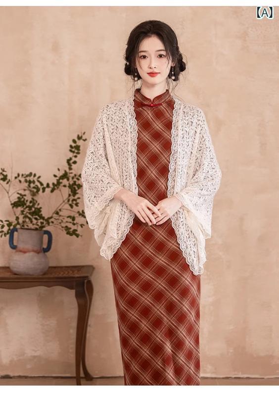 ・対象性別: 女性・主な素材: ポリエステル・カラー: ベージュ・スタイル: 中国風・編み方: 平織り・柄: 無地・機能: 装飾・: レース・丈: 普通丈