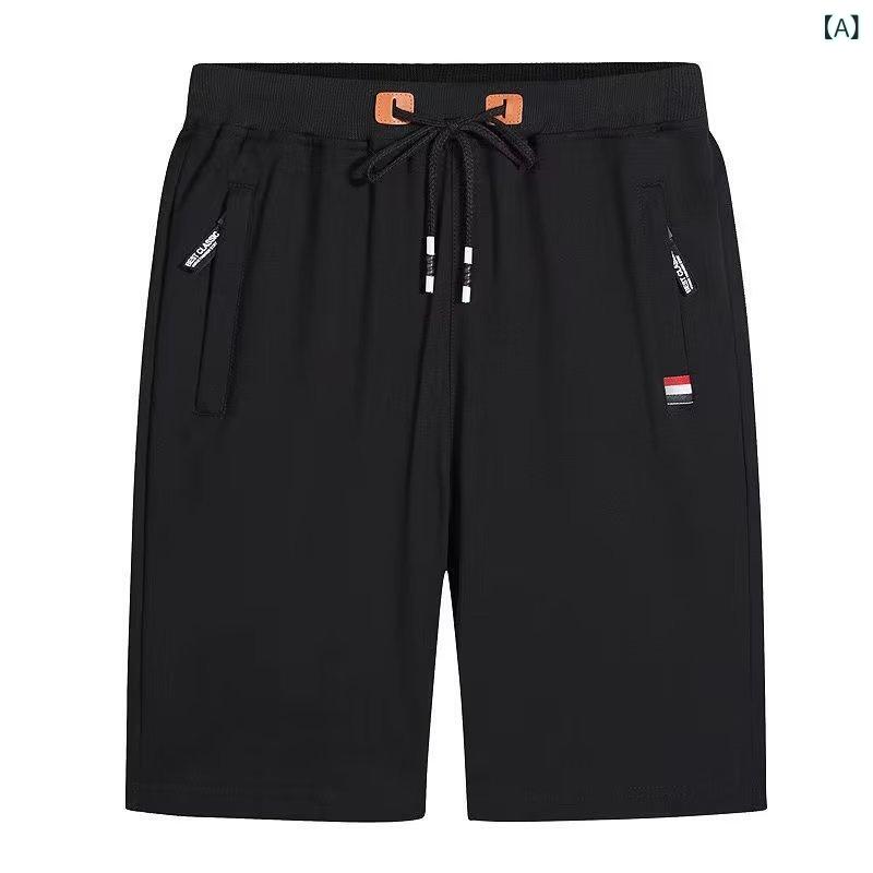 乐天商城 - メンズ ショーツ 七分 ハーフパンツ スポーツ 夏用 メンズ 運動 短パン 韓国風 5分丈 7分丈 ジッパー付き 外履き ワイドシルエット ポリエステル混紡 微弾性 軽量 吸湿速乾 ブラック グレー ネイビー 通勤 普段使い アウトドア