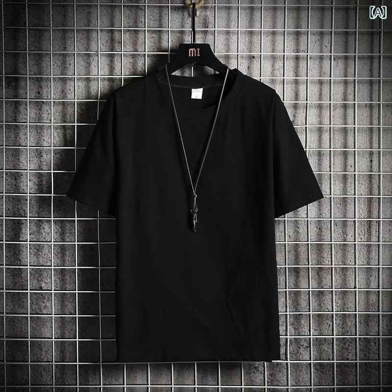 Tシャツ メンズ 短袖 綿麻 接触冷感 再生繊維 ポリエステル混紡 ゆったり ビッグシルエット 丸首 夏用 吸湿速乾 無地 ブラック ホワイト ベージュ グリーン グレー 日常 通勤 普段使い カジュアル トップス 半袖