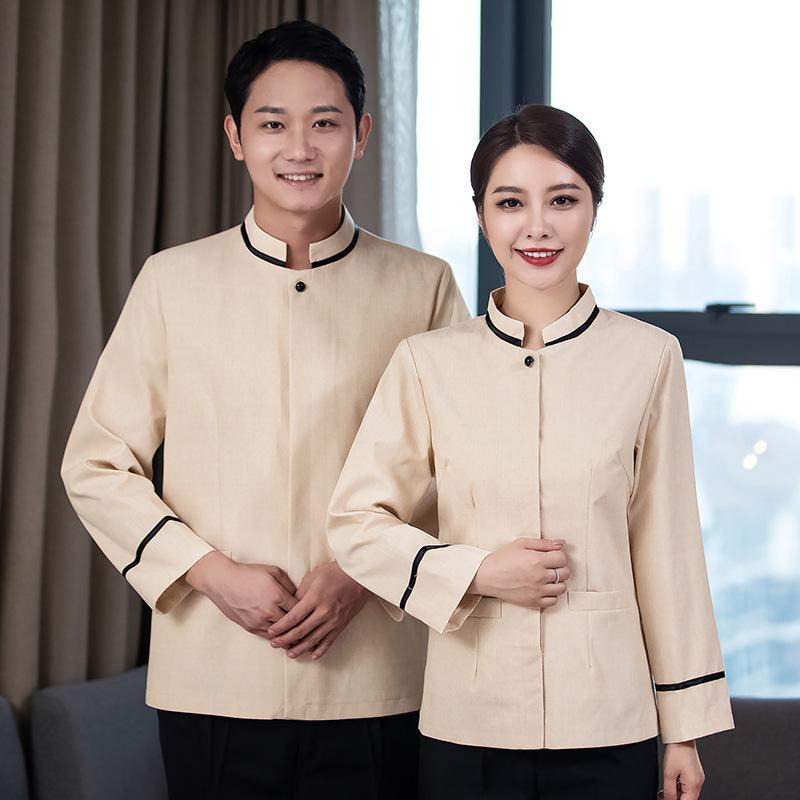 ・カテゴリ: アウター・スタイル: 清掃服・性別: 男女兼用・機能: 吸湿速乾・主な素材: ポリエステル70%、綿30%・カラー展開: グレー（男性用）、ベージュ（男性用）、グレー（女性用）、ベージュ（女性用）・サイズ展開: L、XL、XXL、XXXL、4XL・着用シーン: 仕事用