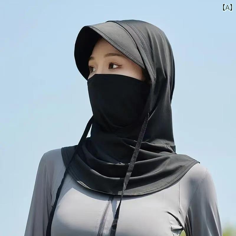 フェイスカバー 女性用 接触冷感 透気性 紫外線対策 首元保護 フルフェイス マスク...