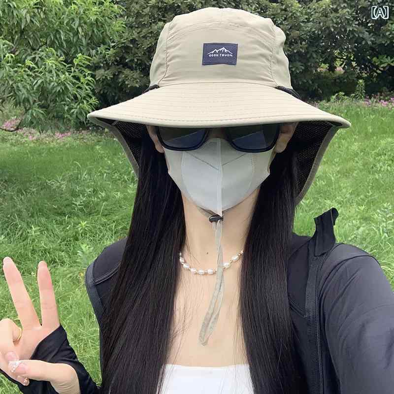 Knit Hat - ハット レディース メンズ 大檐 防晒 遮陽 夏 春夏 フィッシャーマン 漁夫帽 軽量 速乾 透気 防水 防風 綿 グリーン ブルー カーキ グレー ブラック ベージュ ブラウン 通勤 普段使い アウトドア キャンプ 登山 調整可能