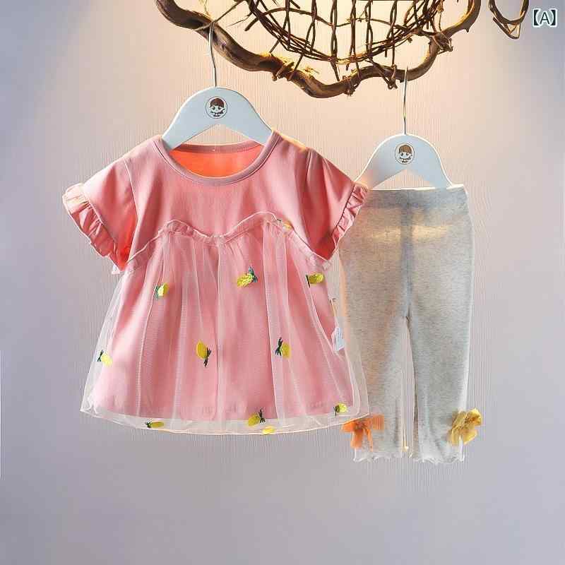 女児 トップス 短袖 短パン セット 夏 ベビー 女の子 1-3歳 薄手 綿 ピンク ホワイト かわいい 普段使い 吸湿速乾 軽量 カジュアル