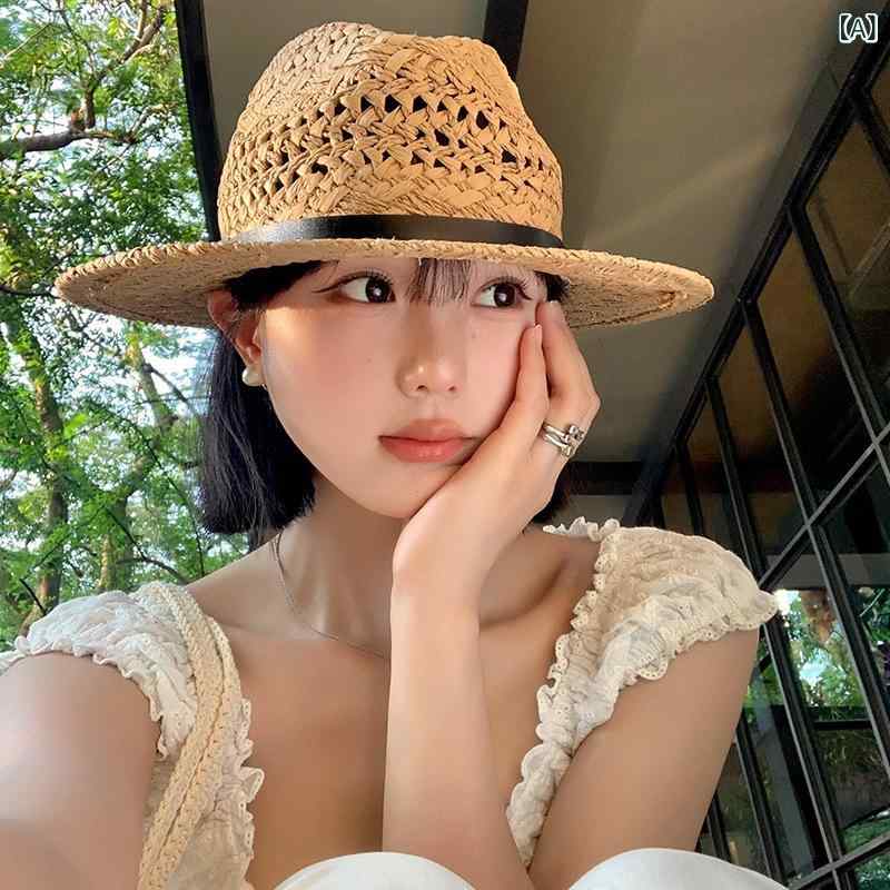 ・カテゴリ: 麦わら帽子・柄: 紋様・帽子の形: サンバイザータイプ・つばの形: つば広・カラー展開: カーキ、ベージュ・サイズ展開: M（頭囲56-58cm）・機能: 通気性、防風、遮光・スタイル: インスタグラム風・主な素材: ストロー素材・スタイル分類: 個性トレンド・加工: 絞り染め・流行要素: 自然