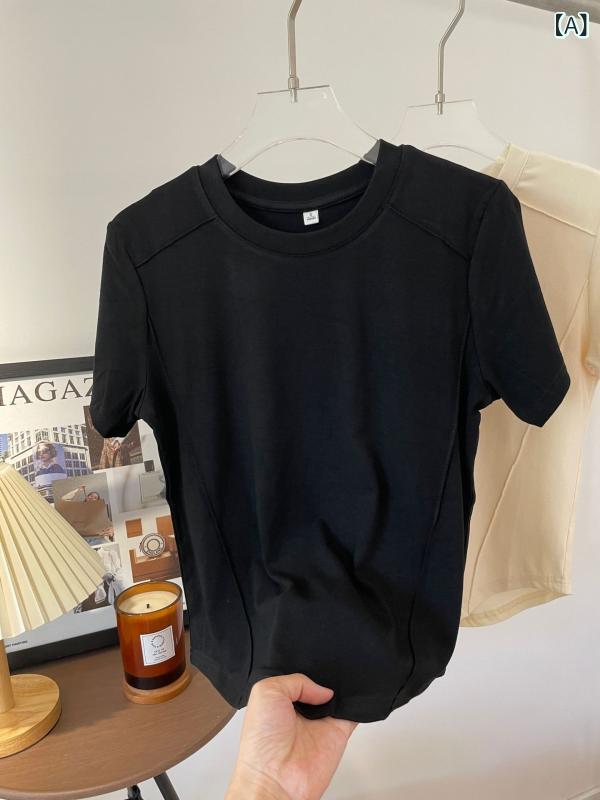 Tシャツ レディース 短袖 丸首 透気 吸汗 コットン混紡 通年用 ブラック ホワイト カーキ 杏色 グレー 運動 ヨガ フィットネス ランニング トップス ルームウェア 軽量 薄手 ゆったり 修身 休闲 スタイル 吸湿速乾 伸縮性 普段使い アウトドア