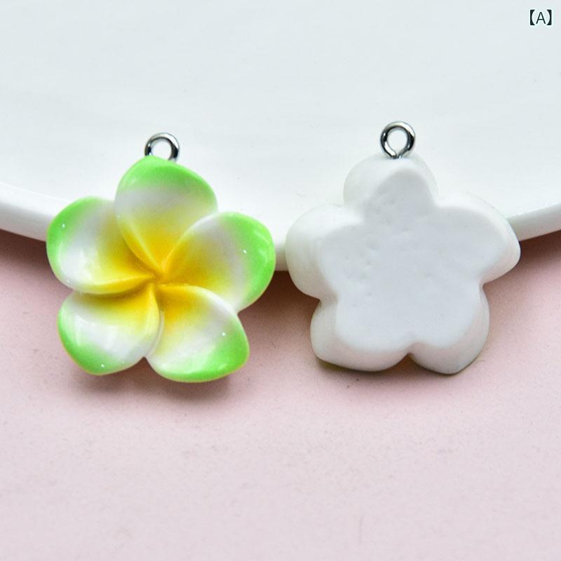 キーホルダー チャーム 樹脂 グラデーション 桜 プルメリア 花 フラワー アクセサ...