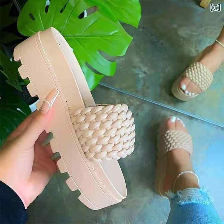 サンダル 女性用 大きいサイズ ワイドフィット ストラップ オープントゥ 厚底 ビー...