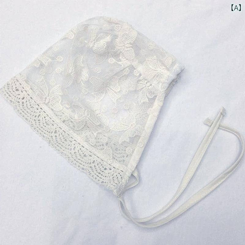 ベビー 帽子 子供 女の子用 公主帽 蝴蝶结 レース 花辺 透気 遮陽 高頂 無檐 夏…