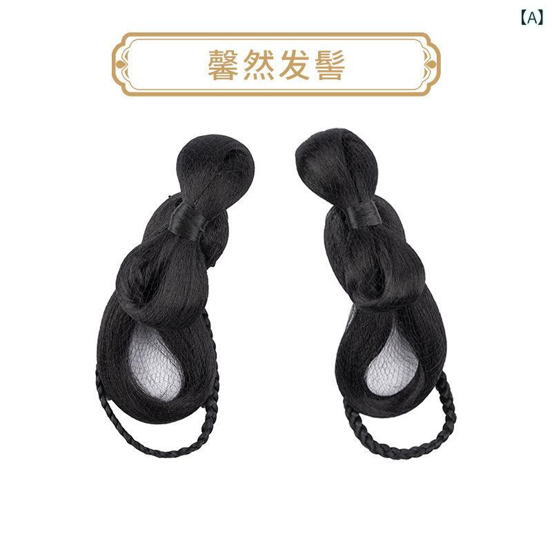 ・スタイル: ウィッグ（ポニーテール、ヘアお団子）・対象: ユニセックス・製法: 機械植え・染髪・パーマ: 不可・素材: 耐熱ファイバー・対応肌色: すべての肌色・対応顔型: すべての顔型・カラー: 馨然（シンラン）ヘアお団子・カテゴリ: ウィッグ
