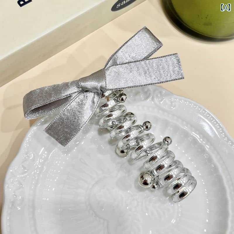 ・カテゴリ: 電話線ヘアゴム・素材: プラスチック、樹脂・加工方法: 手作り・: 蝶結びビーズ付きバブルブレイド・カラー: シルバーグレー・サイズ: 小・スタイル: ファッションOL・特徴: 高伸縮性・スタイル分類: ファッション通勤