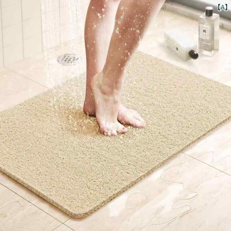 バスマット 浴室マット PVC コイルマット 防滑 滑り止め カット可能 無地 水洗い ドアマット 玄関マット シンプル