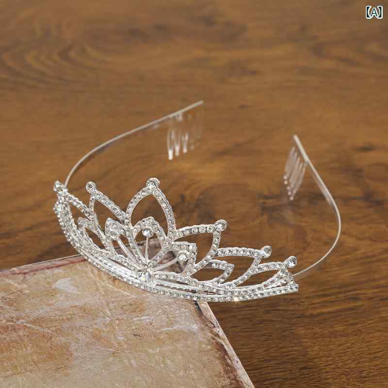 キッズ ヘアアクセサリー 皇冠 ヘアバンド 合金 キラキラ ラインストーン ピン付き...
