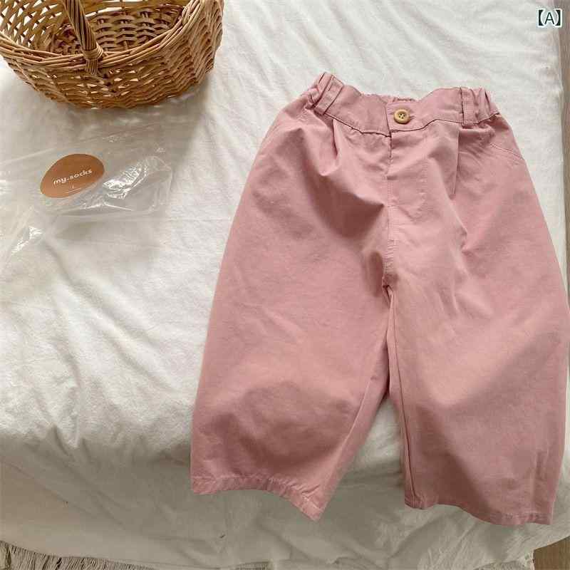 乐天商城 - 女児パンツ 女の子 ベビー ロングパンツ ミドルウエスト ピンク イエロー 綿混 ポリエステル 灯芯绒 柔らか素材 春夏 長ズボン 子供服 女児レギンス 普段使い カジュアル 基本款 潮范 新生児 通園 伸縮性