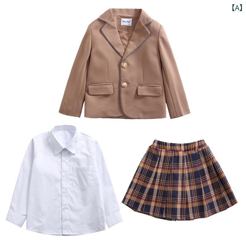 校服 キッズ 春秋 英国風 フォーマル スーツ セットアップ 男の子 女の子 幼稚園 小学生 ジャケット シャツ スカート ズボン リボン ネクタイ 卒園式 入学式 発表会 児童 ジュニア