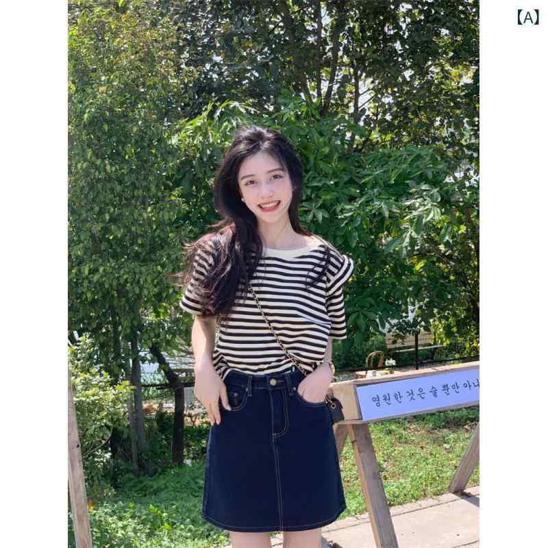 授乳服 レディース 外出用 辣妈 ファッション 条紋 授乳 Tシャツ トップス 夏 産後...