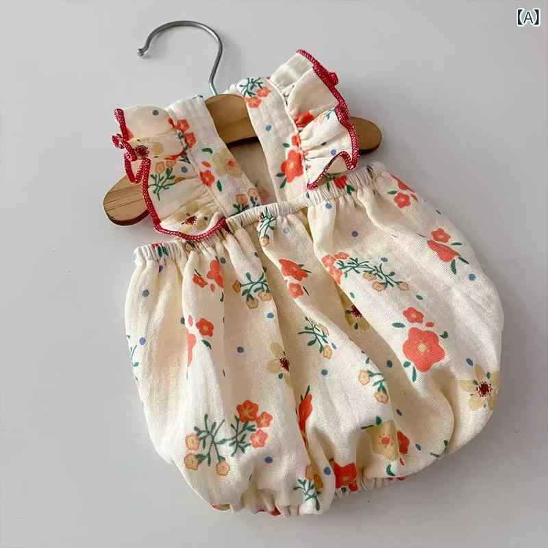 Dresses - ペット 服 犬 猫 小型犬 泰迪 ポメラニアン ビションフリーゼ 夏 薄手 スカート フラワー柄 果物柄 飛袖 綿紗 ポリエステル 接触冷感 吸湿速乾 軽量 休闲 カジュアル かわいい 通気性 室内用 アウトドア