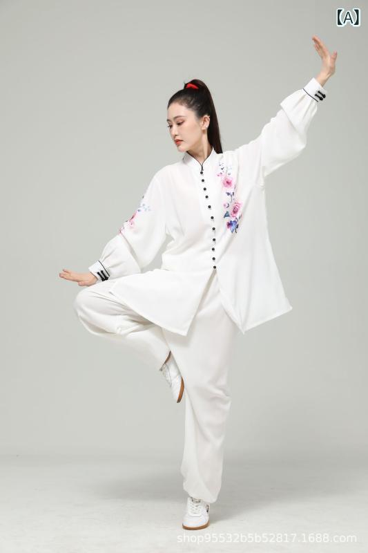 太極拳服 男女兼用 練習着 武術 演武 競技用 接触冷感 リネン混 通気性 吸汗速乾 ゆったり 動きやすい 白
