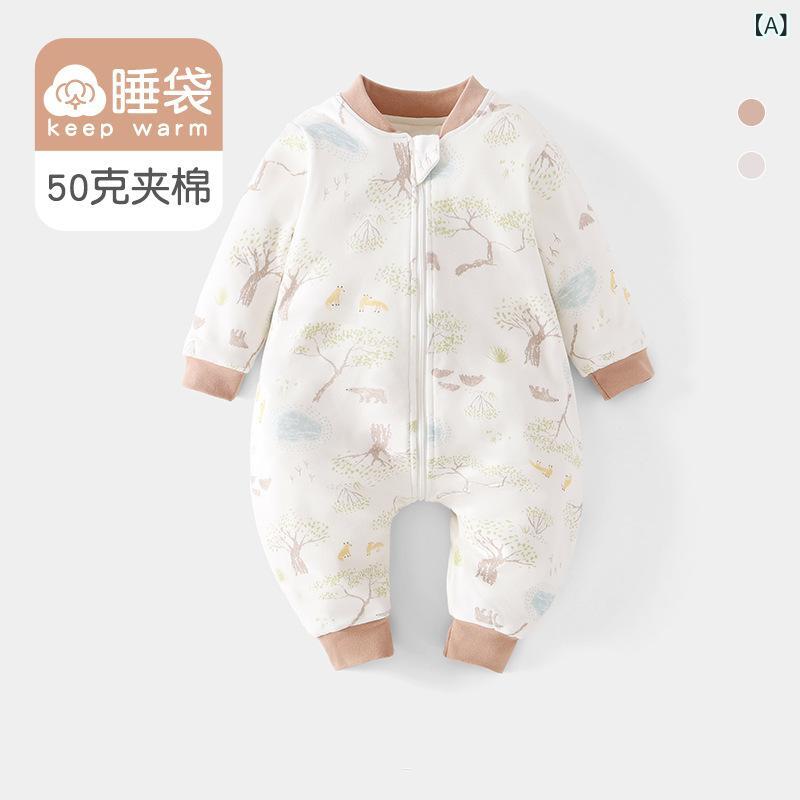 ベビー 寝袋 男女兼用 足分かれ 防驚跳 防蹴被 子連れ ジッパー式 純綿 加厚 恒温 ...