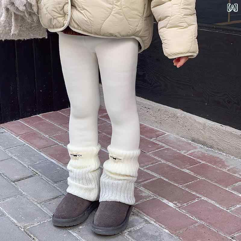 女児 連パンスト 冬 秋冬 加厚 加绒 保暖 切り替え 厚手 長パン 子供用 女の子 コ...