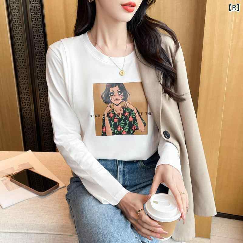 授乳服 女性用 長袖 Tシャツ トップス 純棉 綿 接触冷感 丸首 ミドル丈 ワイドシル...