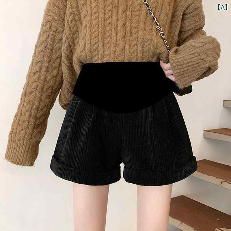 ・厚み: 中厚・丈: 5分丈・素材: アセテート90%のコーデュロイ・機能: 腹部サポート・カラー展開: ブラック、杏色・サイズ展開: M、L、XL、2XL・伸縮性: 中程度・シルエット: ワイド
