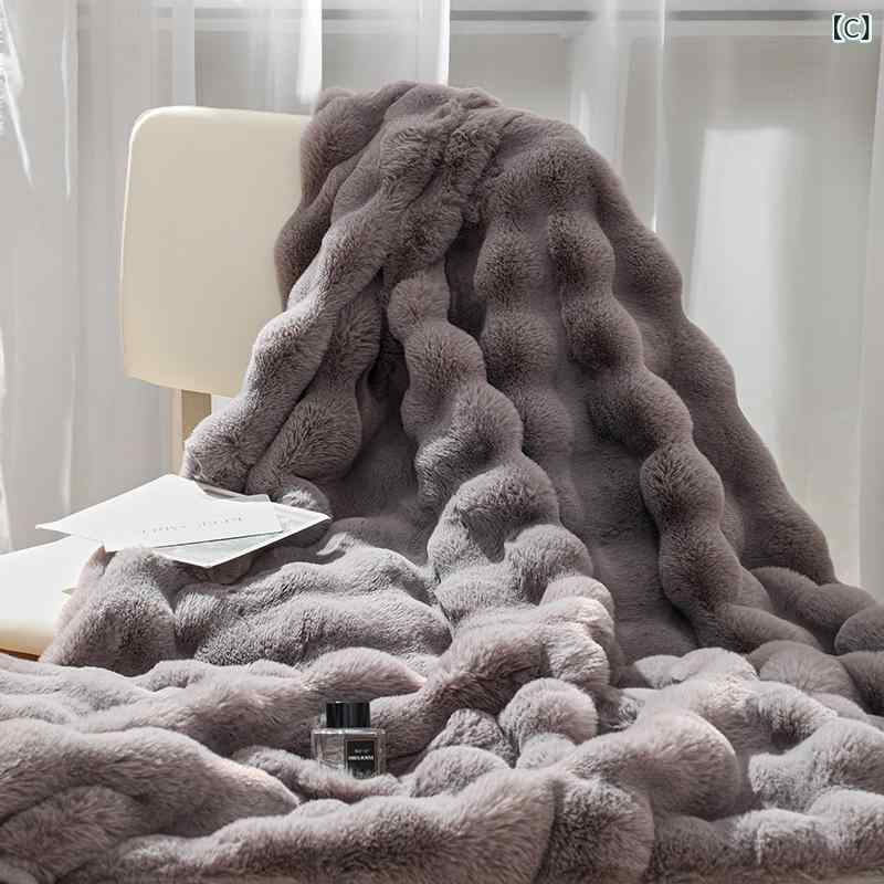narukiの毛布 加厚 珊瑚绒 毛布 かわいい トスカーナ風 牛乳绒 仿獭兔毛 フワフワ 軽量 暖か 通年 室内 寝室 ソファ 掛け布団 抱枕カバー 単人 双人 ベッド 純色 珍珠白 モカ シルバーグレー ポリエステル 再生繊維 現代 シンプル デザインブランケット｜アングル3