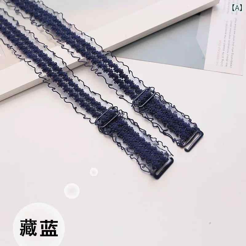 ブラジャー 肩ストラップ 透明 花柄 レース 無痕 防滑 加厚 ワイド 背中美ライン ...