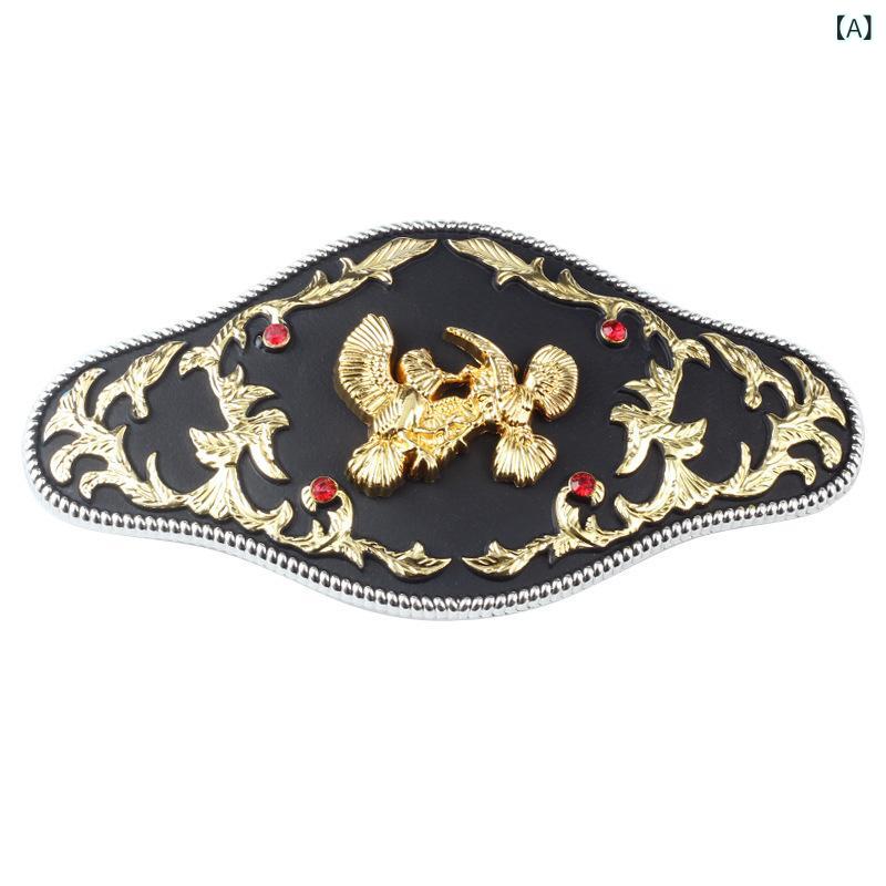 ・素材: 合金・製品カテゴリ: 平滑バックル・カラー展開: ツインイーグル、イーグル＆スネーク、ホースヘッド、ホース