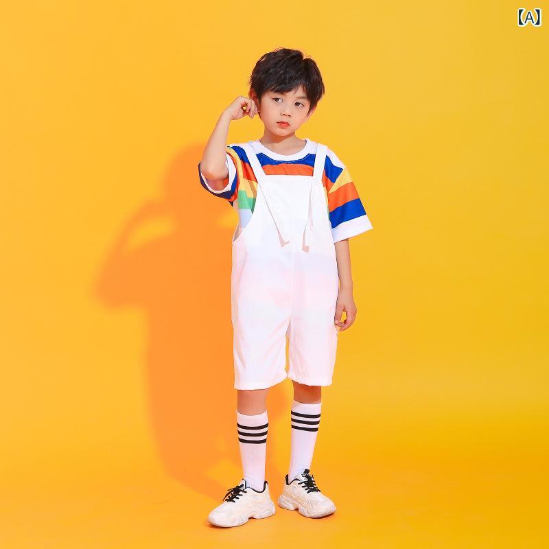 ・カテゴリ: 子供ダンス衣装・スタイル: モダンシンプル・主な素材: ビニロン93.3%・性別: ユニセックス・要素: サスペンダー・等級: B類・対象年齢: 8歳以上・カラー展開: 彩条短袖+白色背带短裤,彩条短袖+粉色背带短裤,彩条長袖+白色背带長裤,彩条長袖+粉色背带長裤,彩条男短袖+短裤,彩条女短袖+スカート,彩条男長袖+長裤,彩条女長袖+スカート・サイズ展開: 110cm,120cm,130cm,140cm,150cm,160cm,170cm
