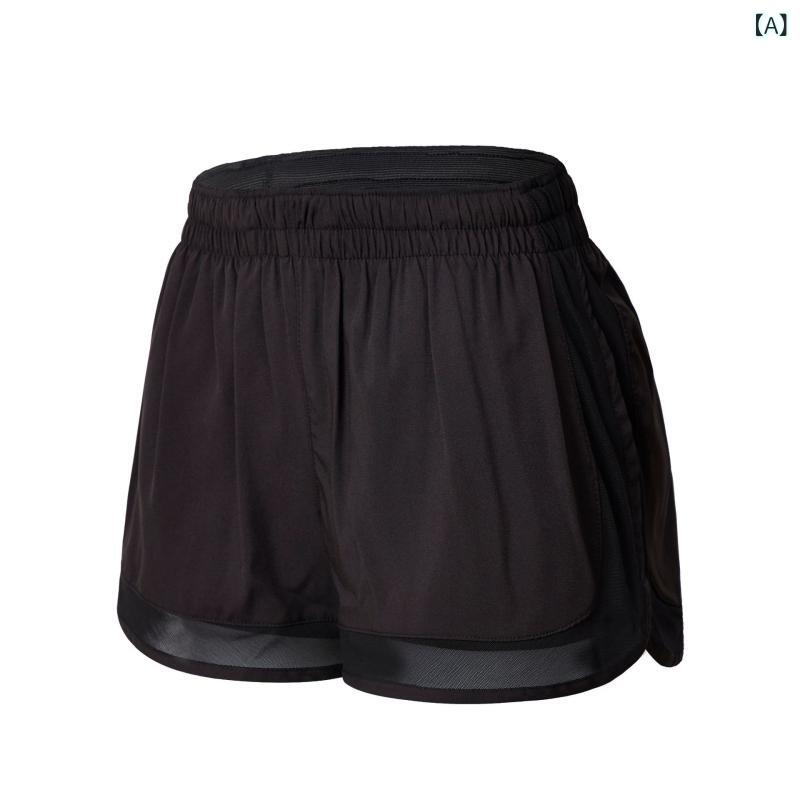 ・カテゴリ: パンツ・パンツ丈: ショートパンツ・性別: 女性用・対象年齢: 成人・スタイル: カジュアル、スポーツカジュアル・主な素材: ポリエステル（90%）・裏地素材: ポリエステル（90%）・対応シーン: ランニング、フィットネス、スポーツトレンド、ダンス、球技・カラー展開: ブラック、ホワイト・サイズ展開: M、L、XL・機能: 速乾・ウエスト: ハイウエスト・フィット感: ルーズフィット